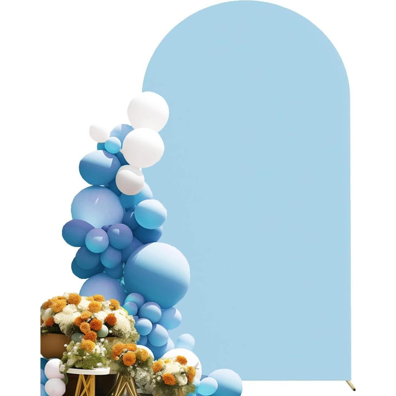 Cubierta de fondo arqueado spandex azul bebé 1.83 m JKDMJF