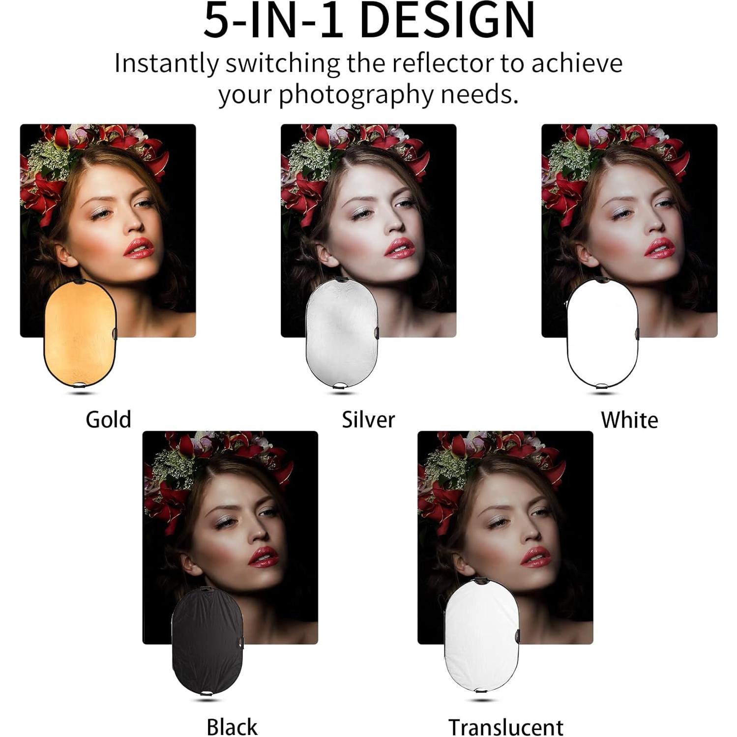 Kit de Soporte para Reflectores Selens 24x36" (60x90 cm) 5 en 1