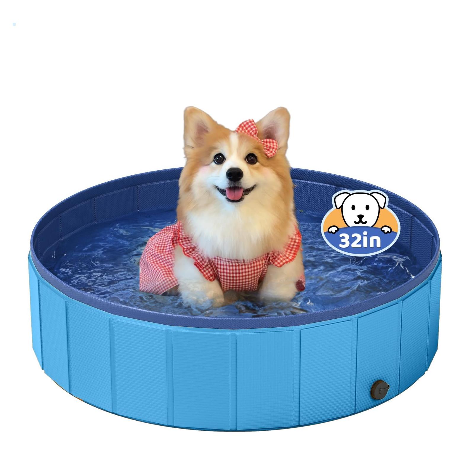 Piscina Plegable para Perros Desoxivi Azul 80x20 cm PVC