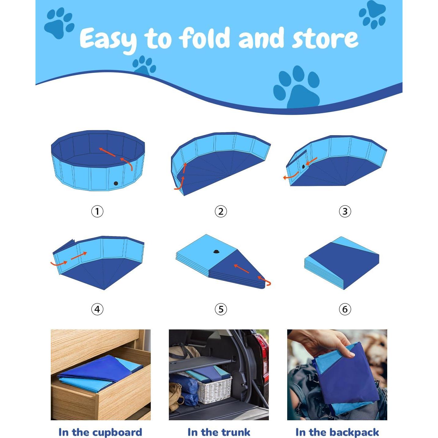 Piscina Plegable para Perros Desoxivi Azul 80x20 cm PVC