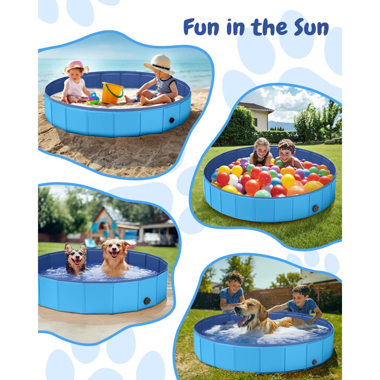 Piscina Plegable para Perros Desoxivi Azul 80x20 cm PVC