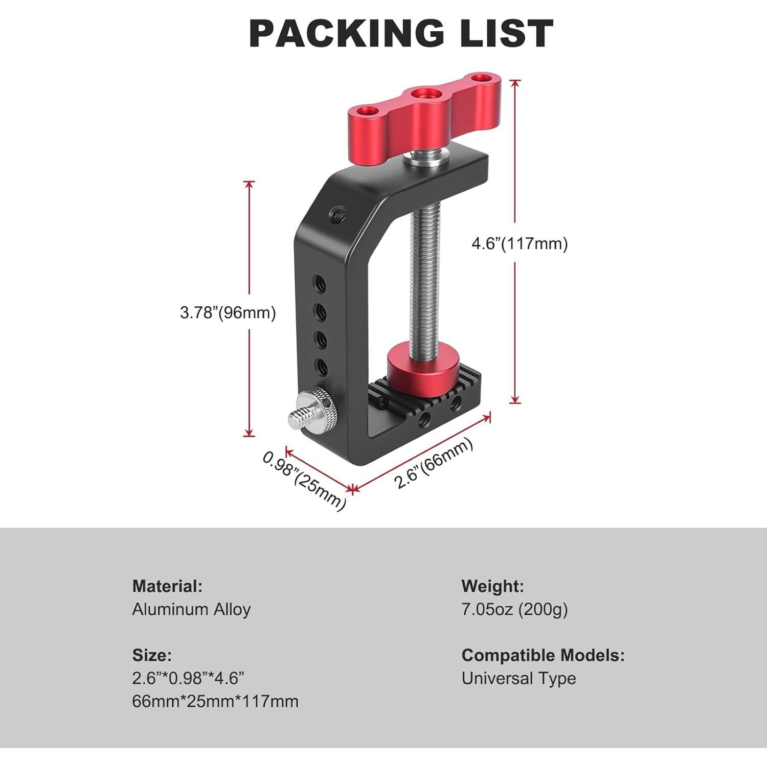 Soporte de cámara de escritorio Mechrig con abrazadera C 60mm