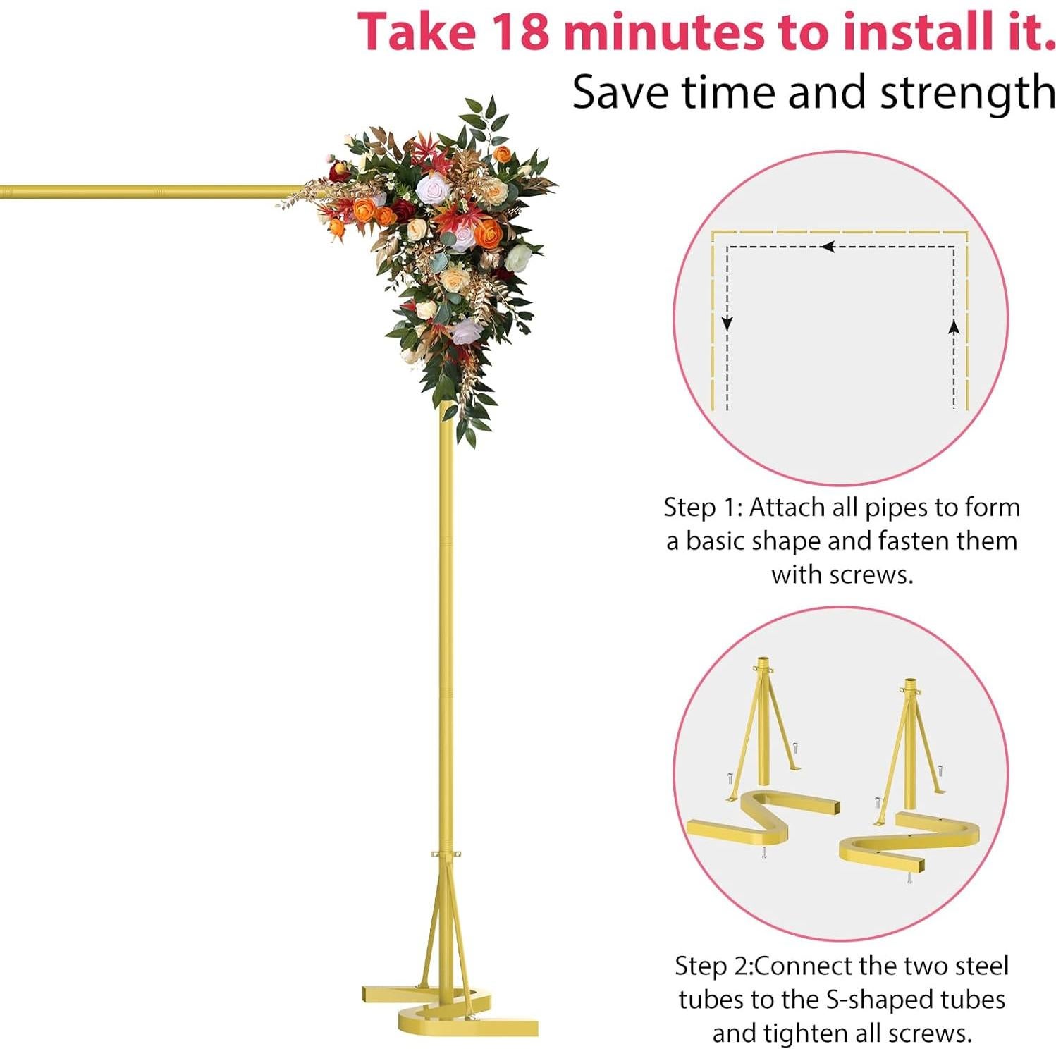 Soporte de Fondo Dorado Fogein 3.05m Metal Resistente