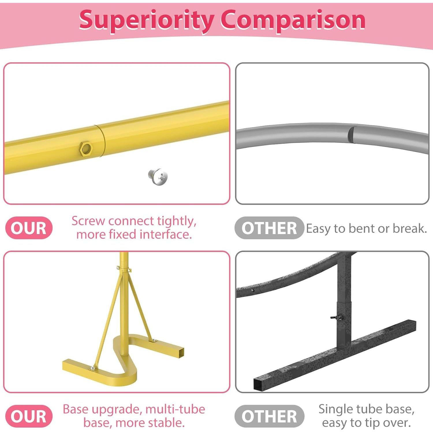 Soporte de Fondo Dorado Fogein 3.05m Metal Resistente