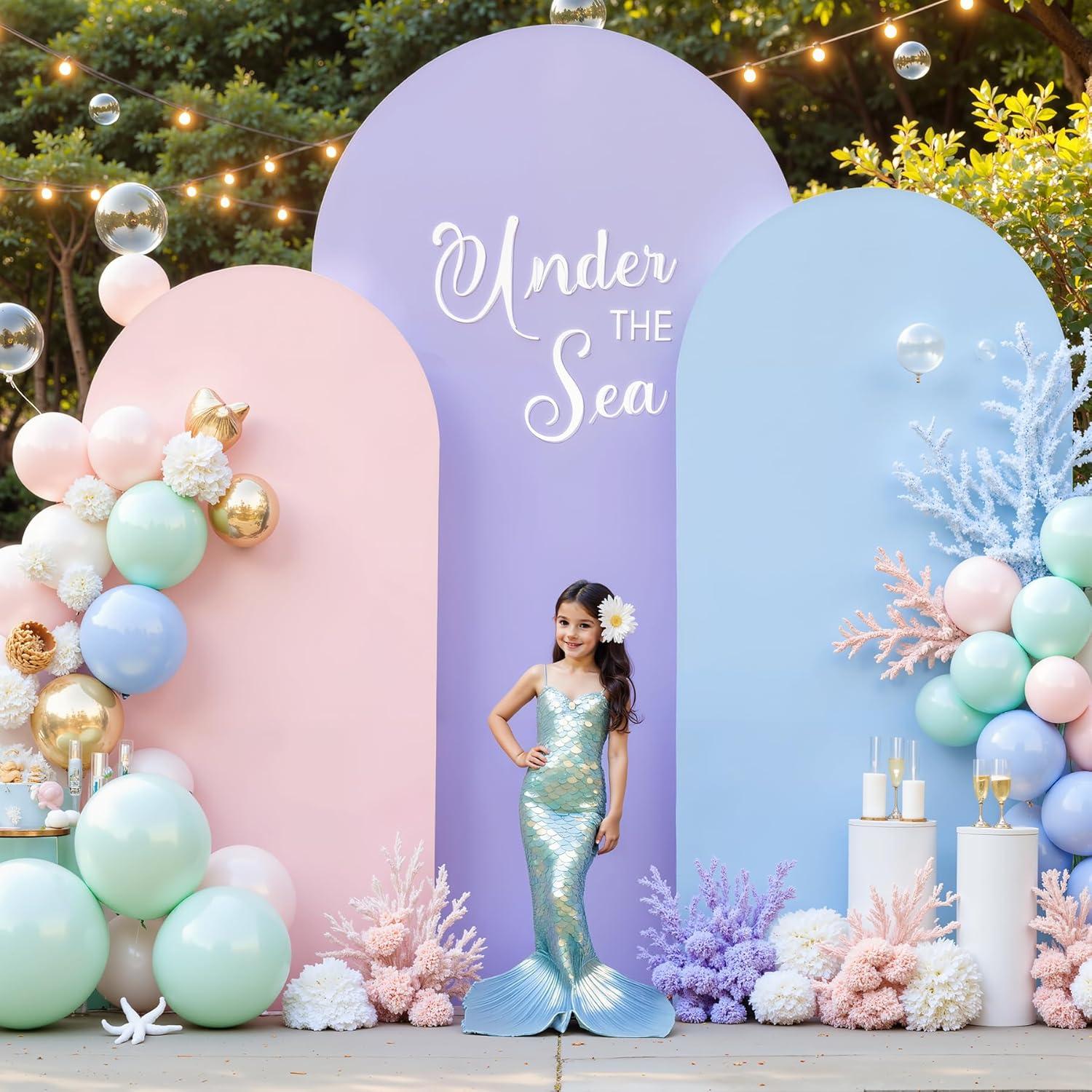 Juego de 3 Fundas de Fondo Arco Spandex Gogoparti 1.83m 1.52m 1.22m