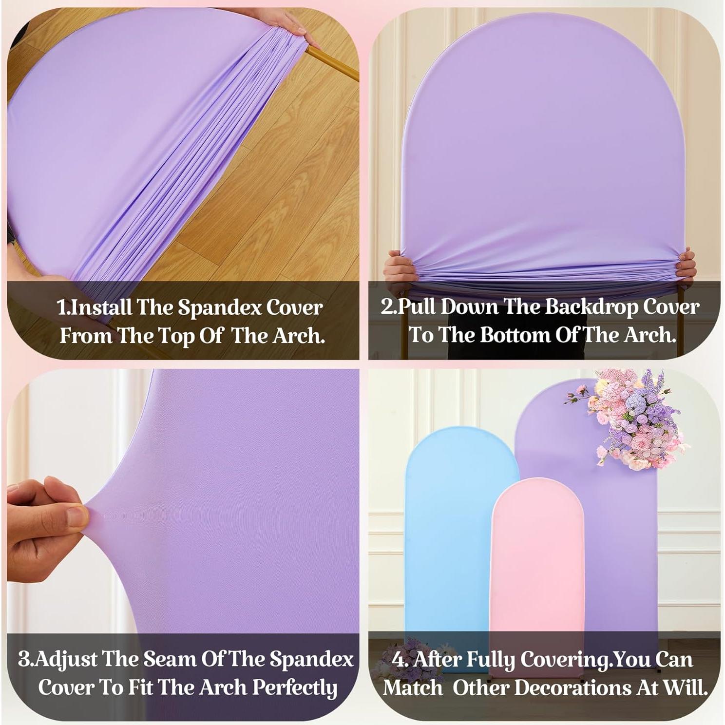 Juego de 3 Fundas de Fondo Arco Spandex Gogoparti 1.83m 1.52m 1.22m