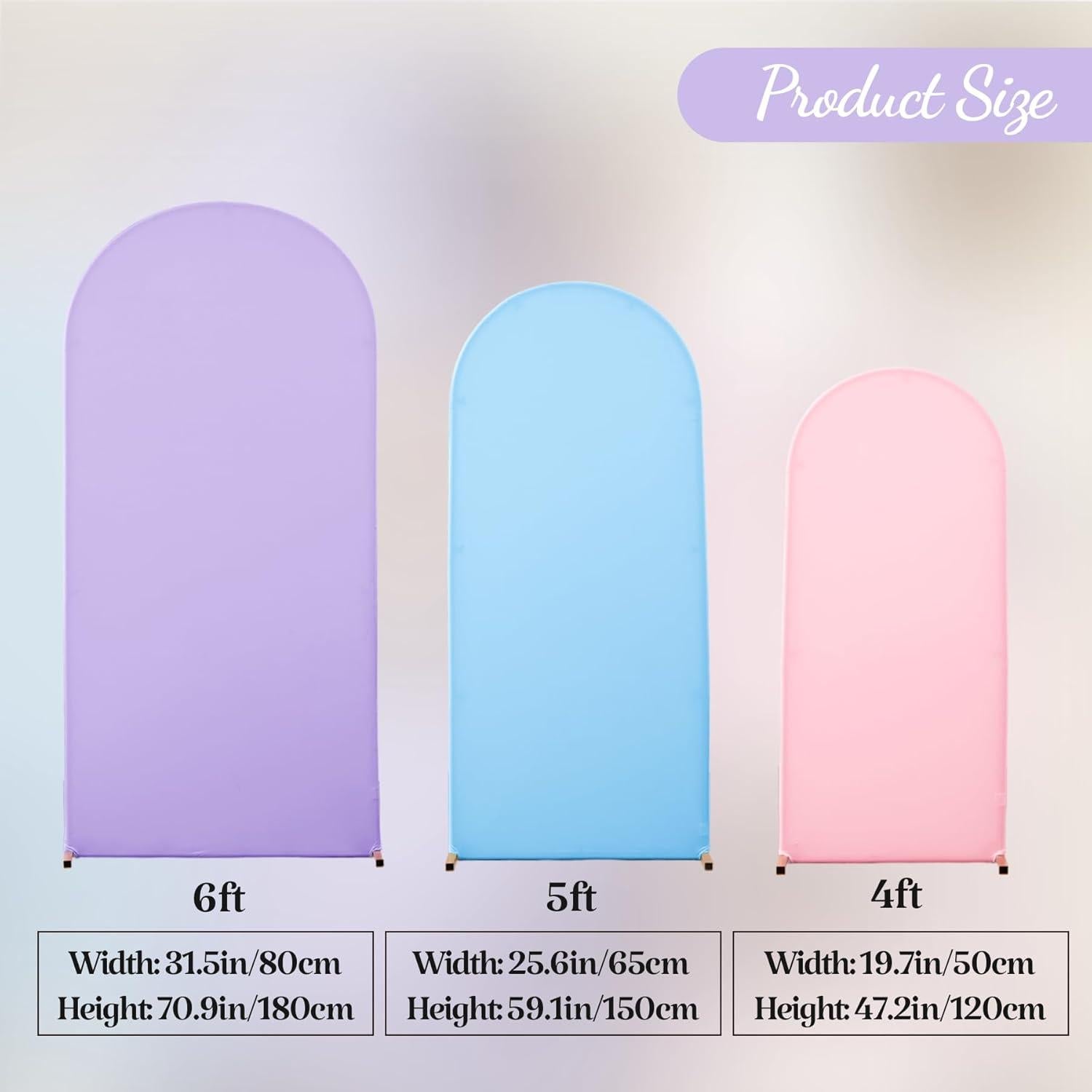 Juego de 3 Fundas de Fondo Arco Spandex Gogoparti 1.83m 1.52m 1.22m