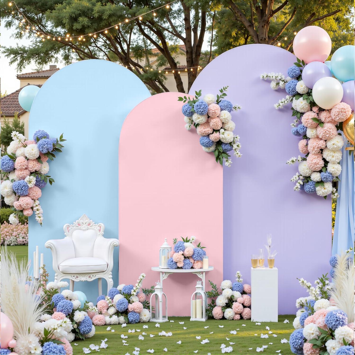 Juego de 3 Fundas de Fondo Arco Spandex Gogoparti 1.83m 1.52m 1.22m