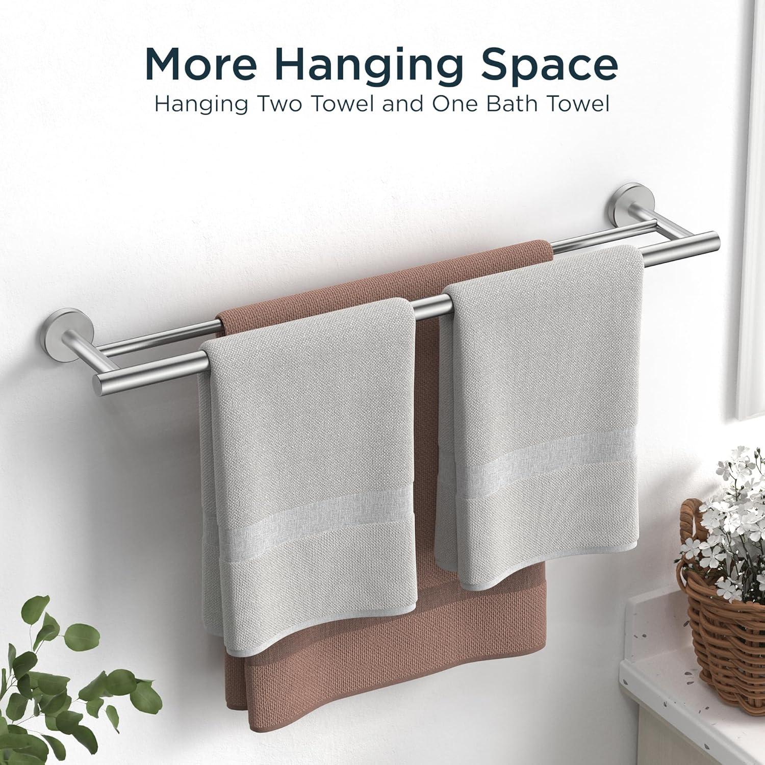 Barras dobles para toallas FORIOUS 66 cm acero inoxidable