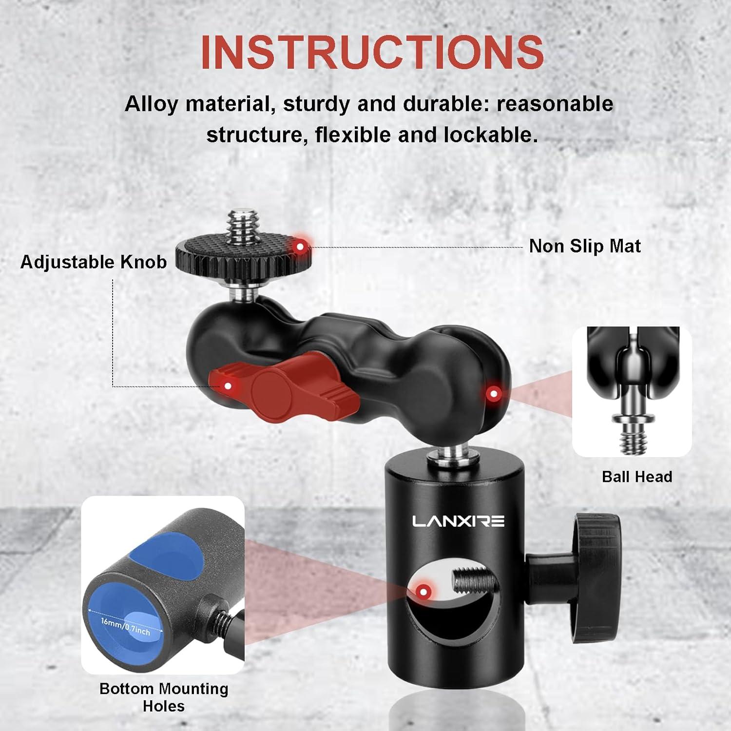 Adaptador de Montaje Lanxire L0214 para Soporte de Luz 2 Unidades