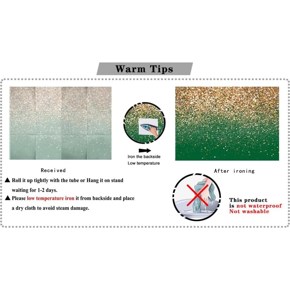 Fondo Fotográfico Vinilo 3x2.4m Verde y Dorado Hnzwbxg