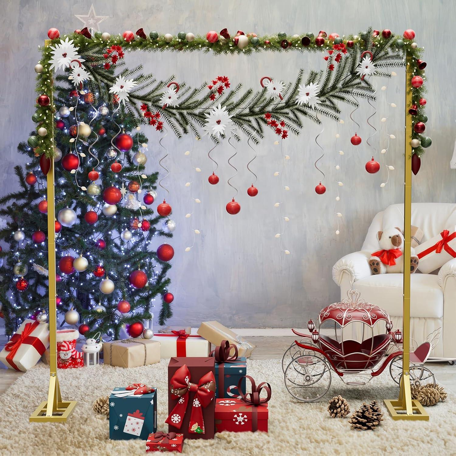 Soporte de Fondo Ajustable OGEMXU 2.5x2.4m Dorado