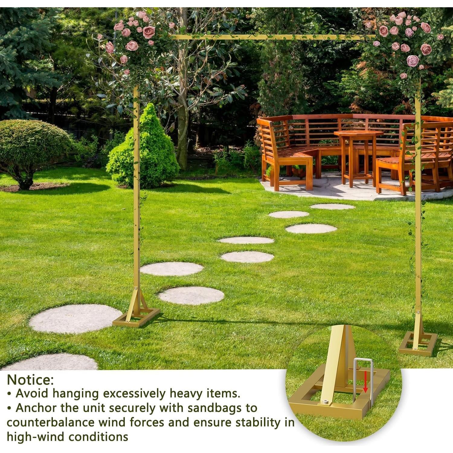 Soporte de Fondo Ajustable OGEMXU 2.5x2.4m Dorado