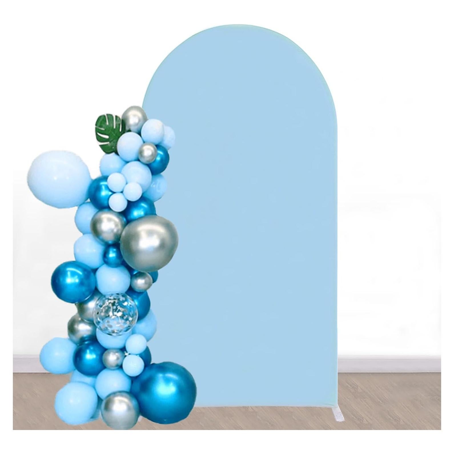 Cubierta de fondo de arco azul claro 2.01m SINSSOWL para bodas