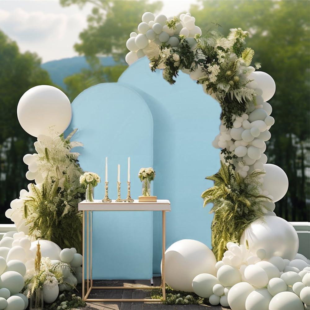 Cubierta de fondo de arco azul claro 2.01m SINSSOWL para bodas