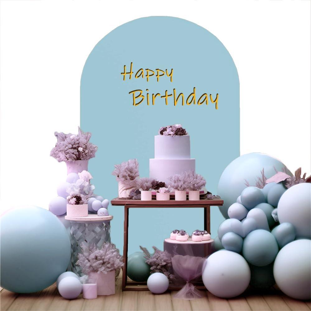 Cubierta de fondo de arco azul claro 2.01m SINSSOWL para bodas