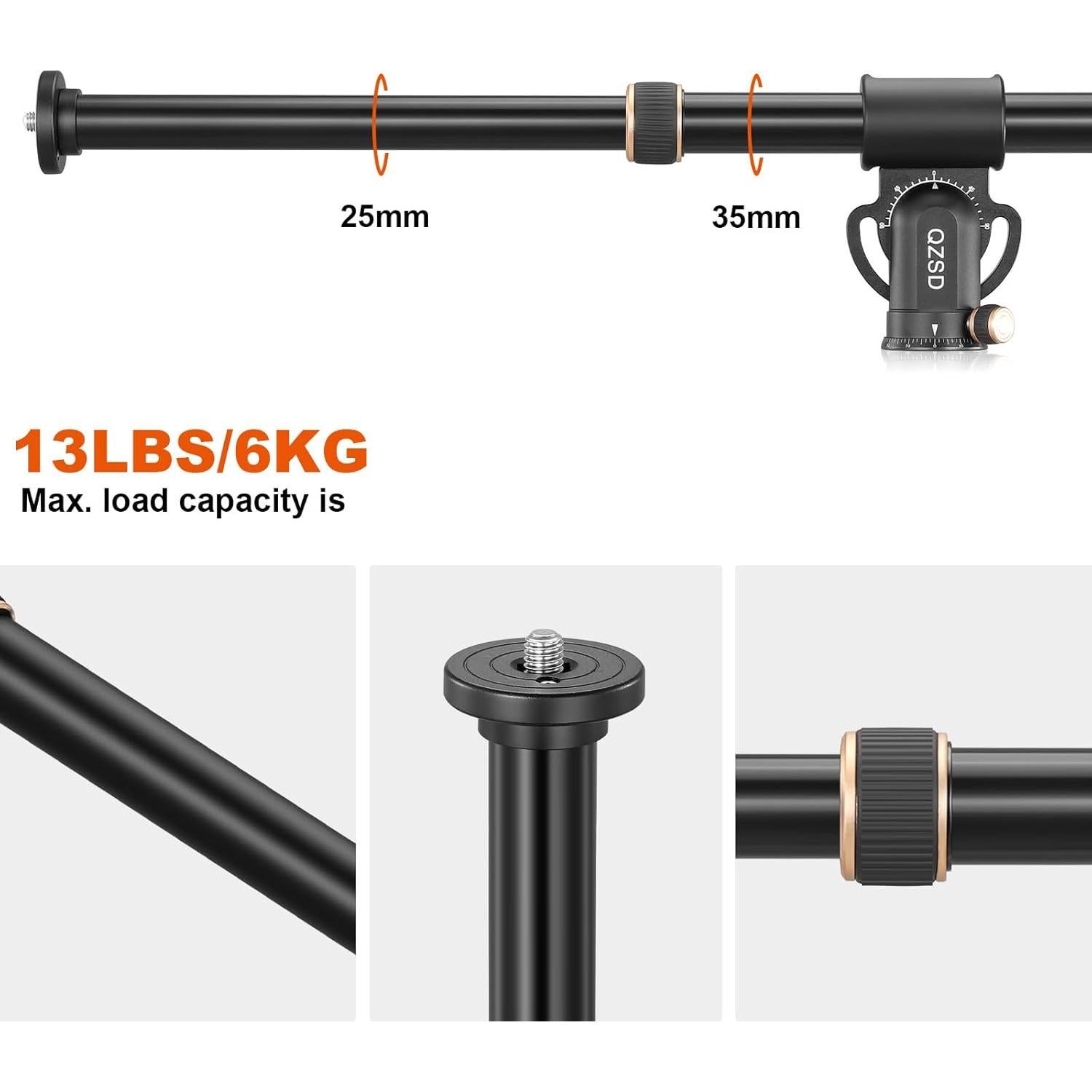 Barra de Brazo Extensible Soonpho QL-02 de Aluminio 46-104 cm