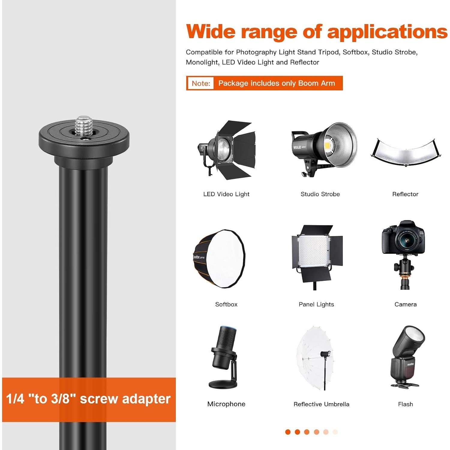 Barra de Brazo Extensible Soonpho QL-02 de Aluminio 46-104 cm