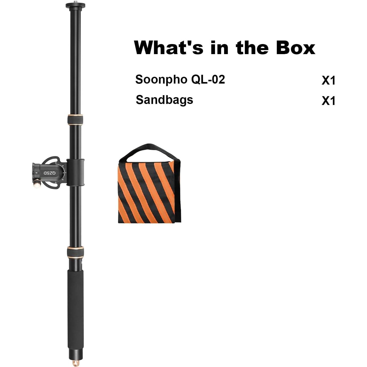 Barra de Brazo Extensible Soonpho QL-02 de Aluminio 46-104 cm