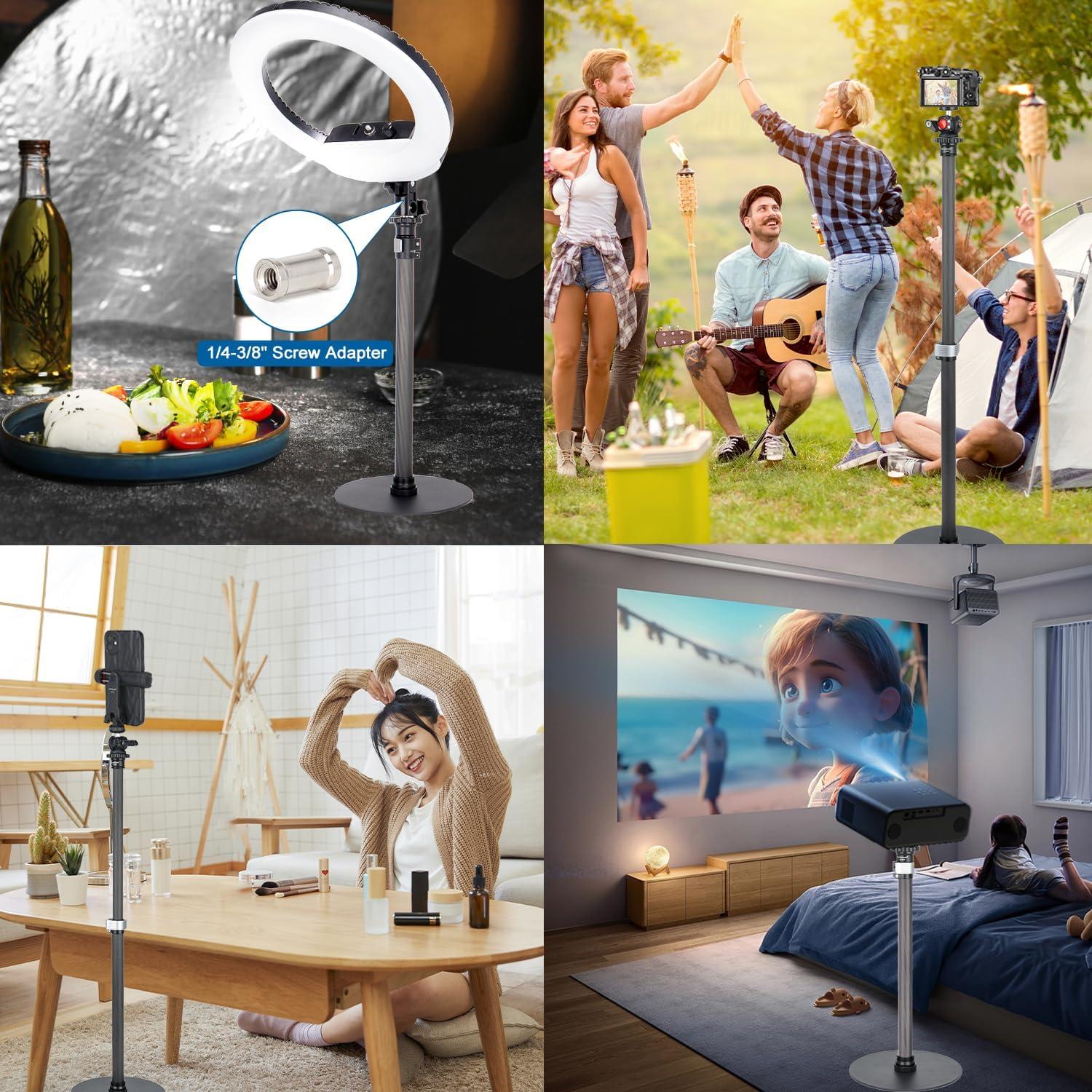 Soporte de trípode Koolehaoda ST-2070 de fibra de carbono 40.6-71.1 cm