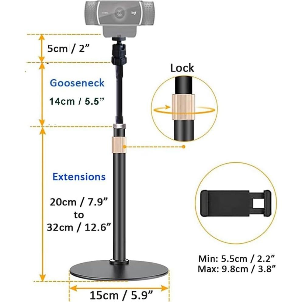 Soporte de escritorio flexible Etubby para teléfono y webcam