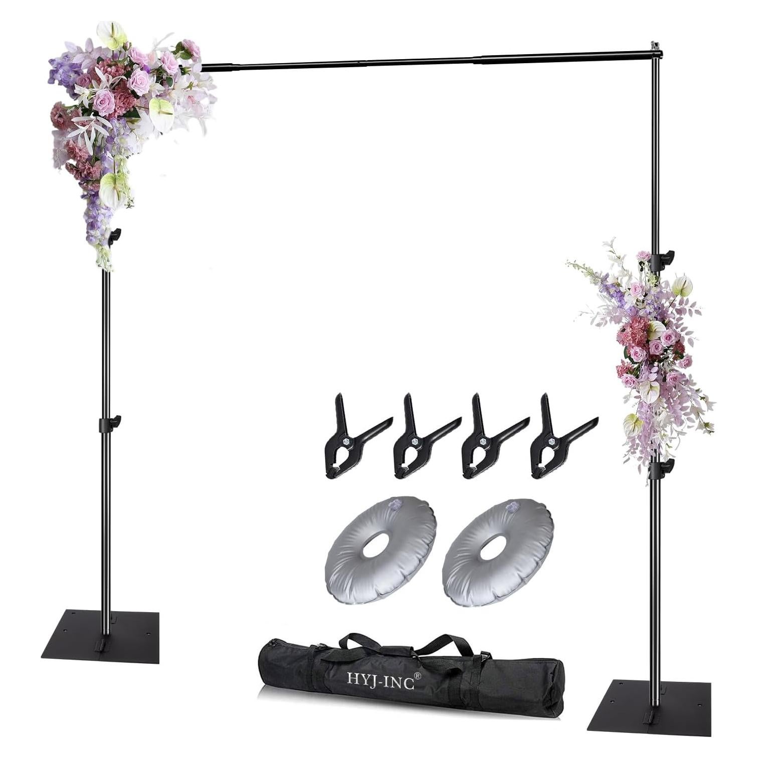 Kit Soporte Fondo Fotografía Ajustable 3.05m x 1.98m Metal