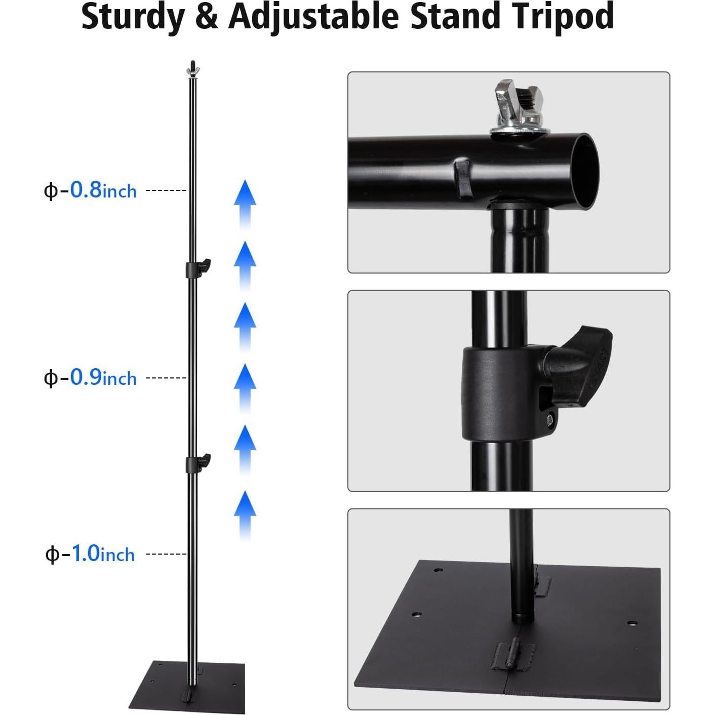 Kit Soporte Fondo Fotografía Ajustable 3.05m x 1.98m Metal