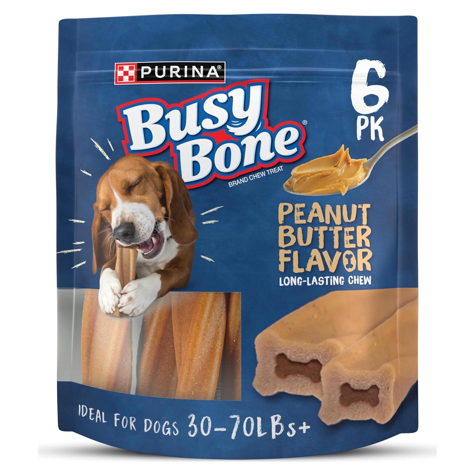 Golosinas para Perros Purina Busy Bone Mantequilla de Maní 6 Unidades
