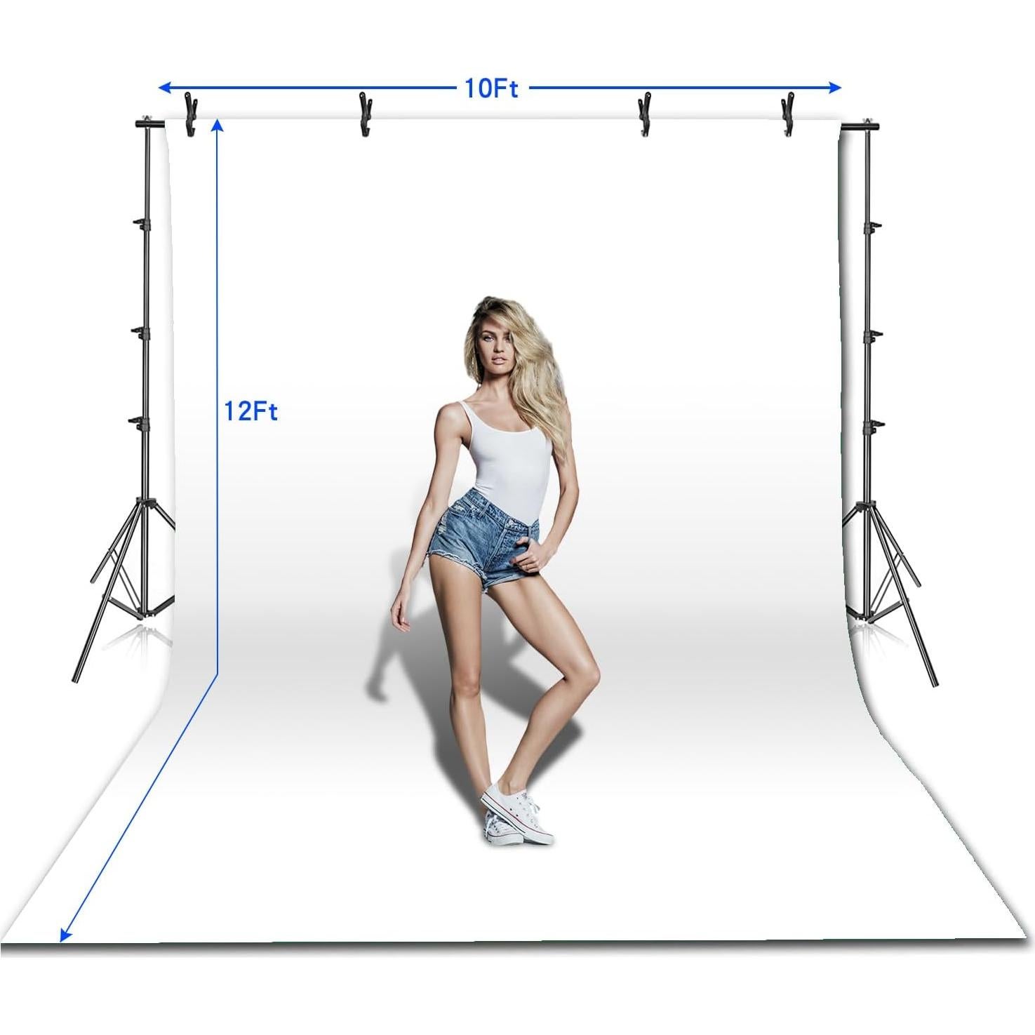 Kit de Estudio Fotográfico 3.66x3.05m Muselina Blanca HYJ-INC