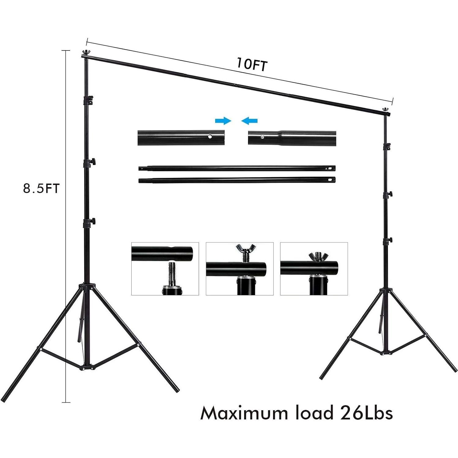 Kit de Estudio Fotográfico 3.66x3.05m Muselina Blanca HYJ-INC
