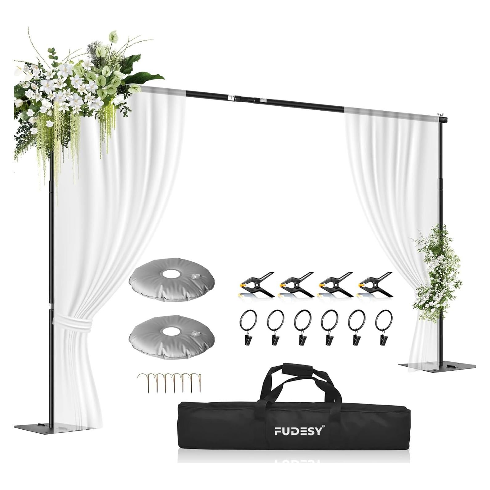 Soporte de Fondo Ajustable FUDESY 3.05x3.05m con Base de Metal