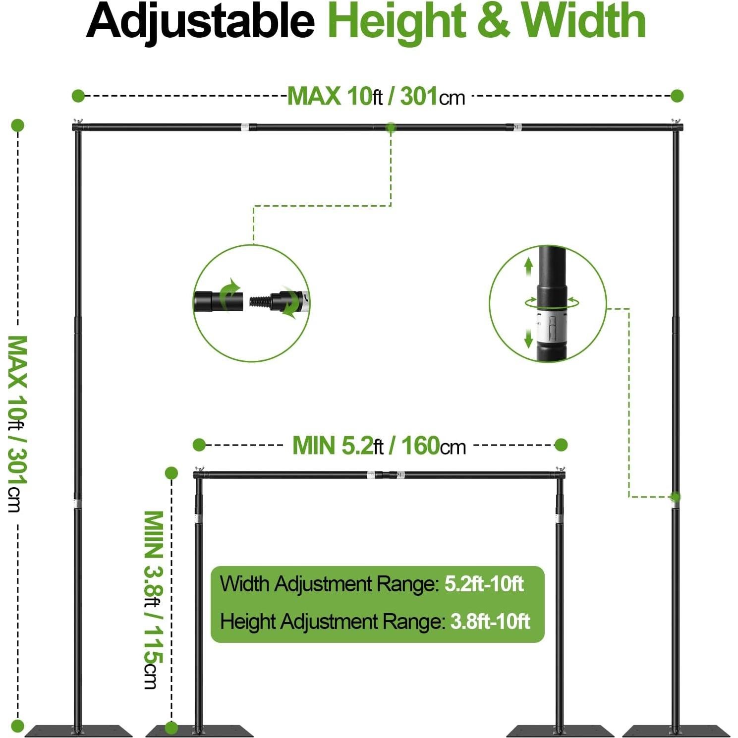 Soporte de Fondo Ajustable FUDESY 3.05x3.05m con Base de Metal