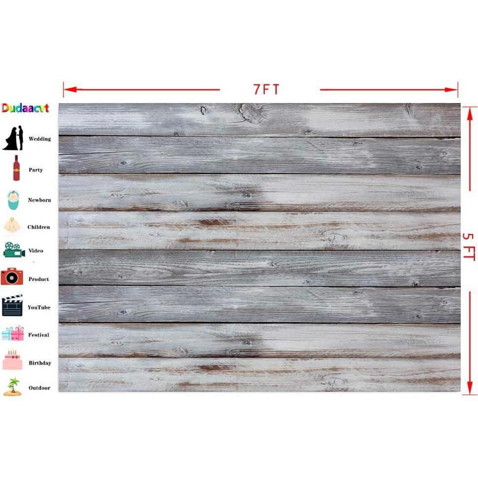 Telón de Fondo Fotográfico Dudaacvt 2.1x1.5m Madera Gris