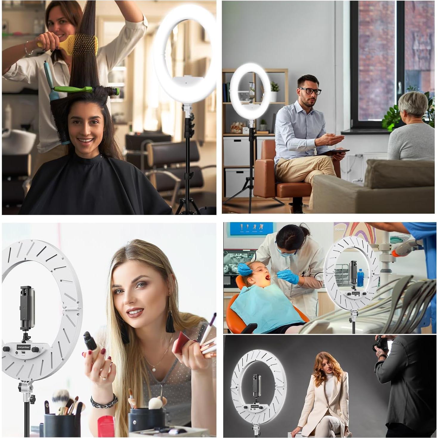 Kit de Luz de Anillo LED 18" JJ JIANJIN 55W Soporte Tripode