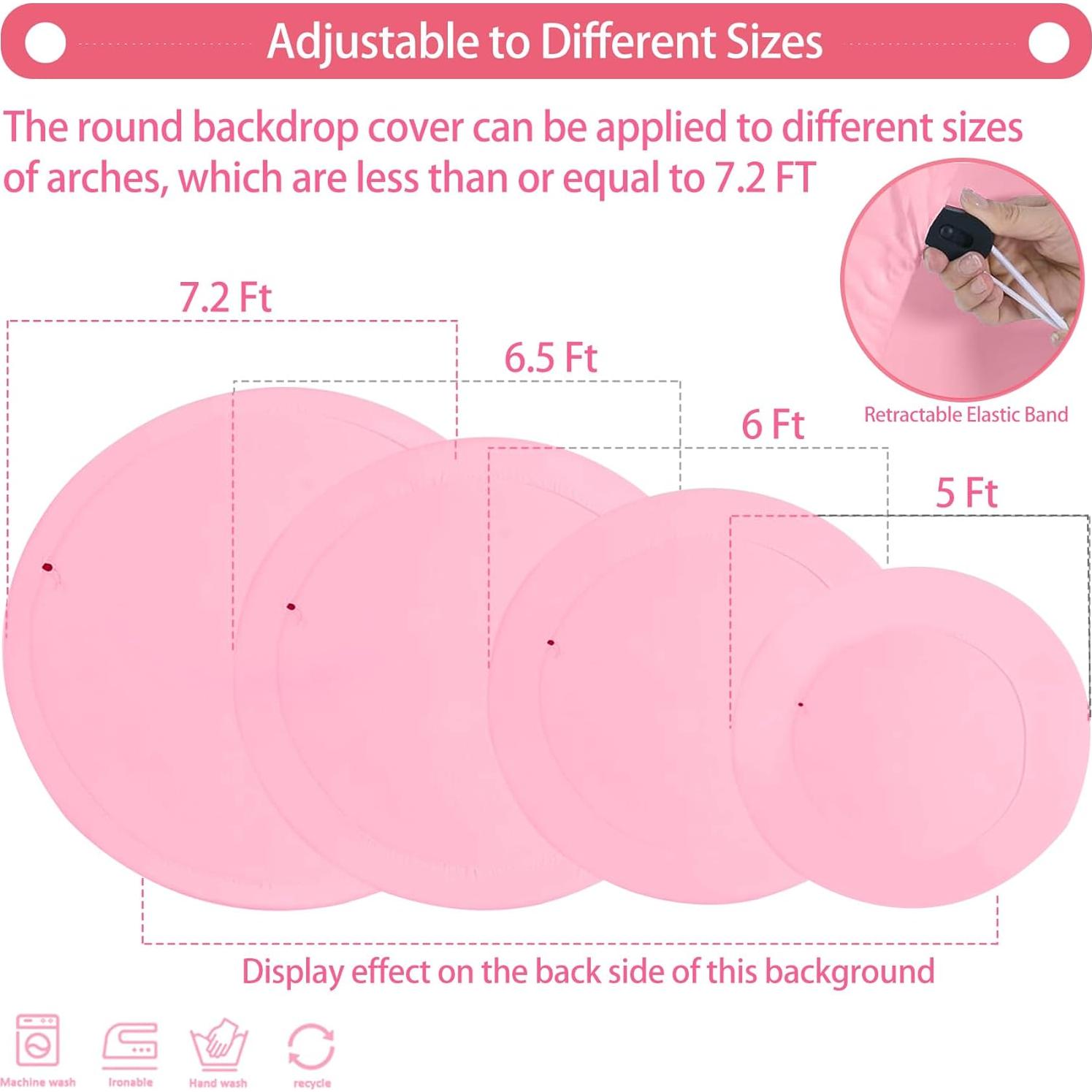 Cubierta de Fondo Redonda Rosa Gallety 2.18 m con Letrero Oh Baby