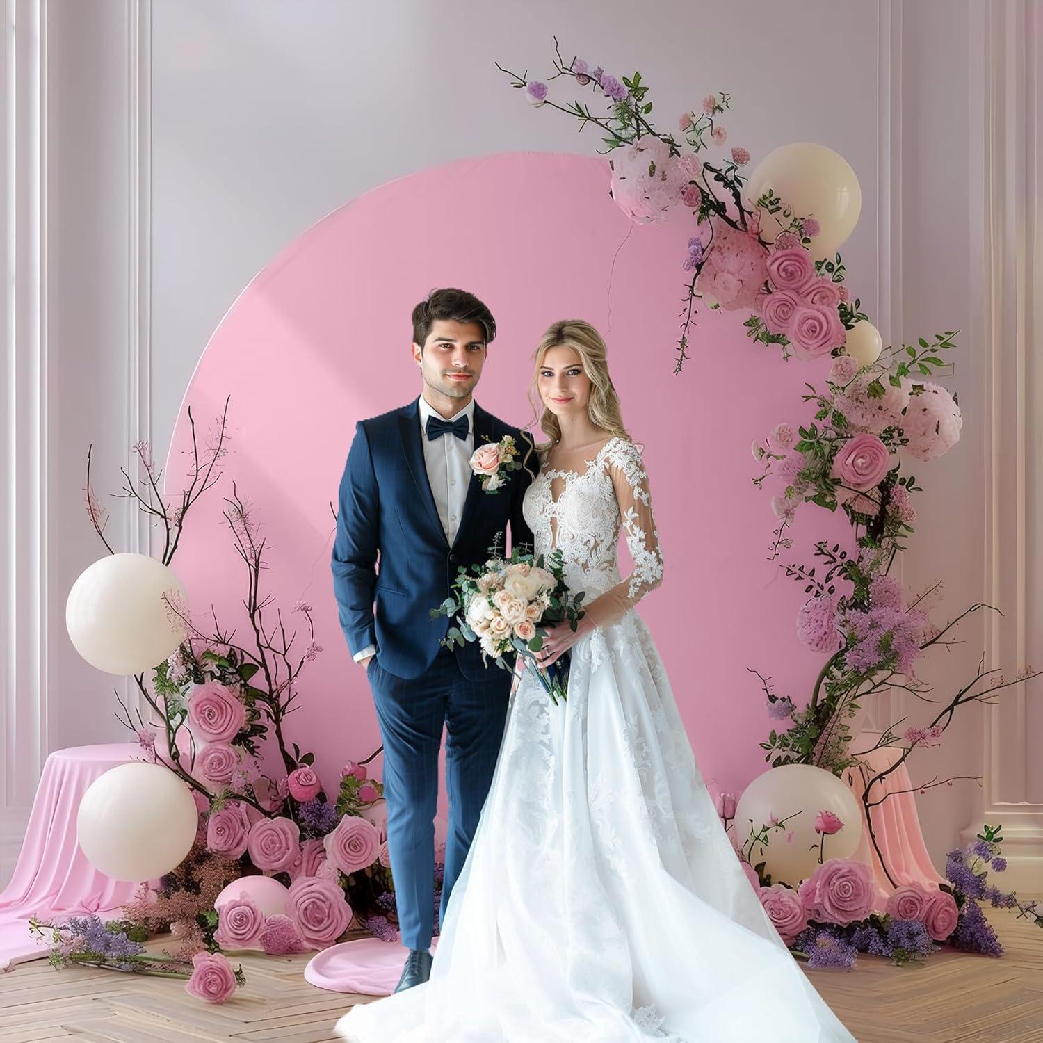 Cubierta de Fondo Redonda Rosa Gallety 2.18 m con Letrero Oh Baby