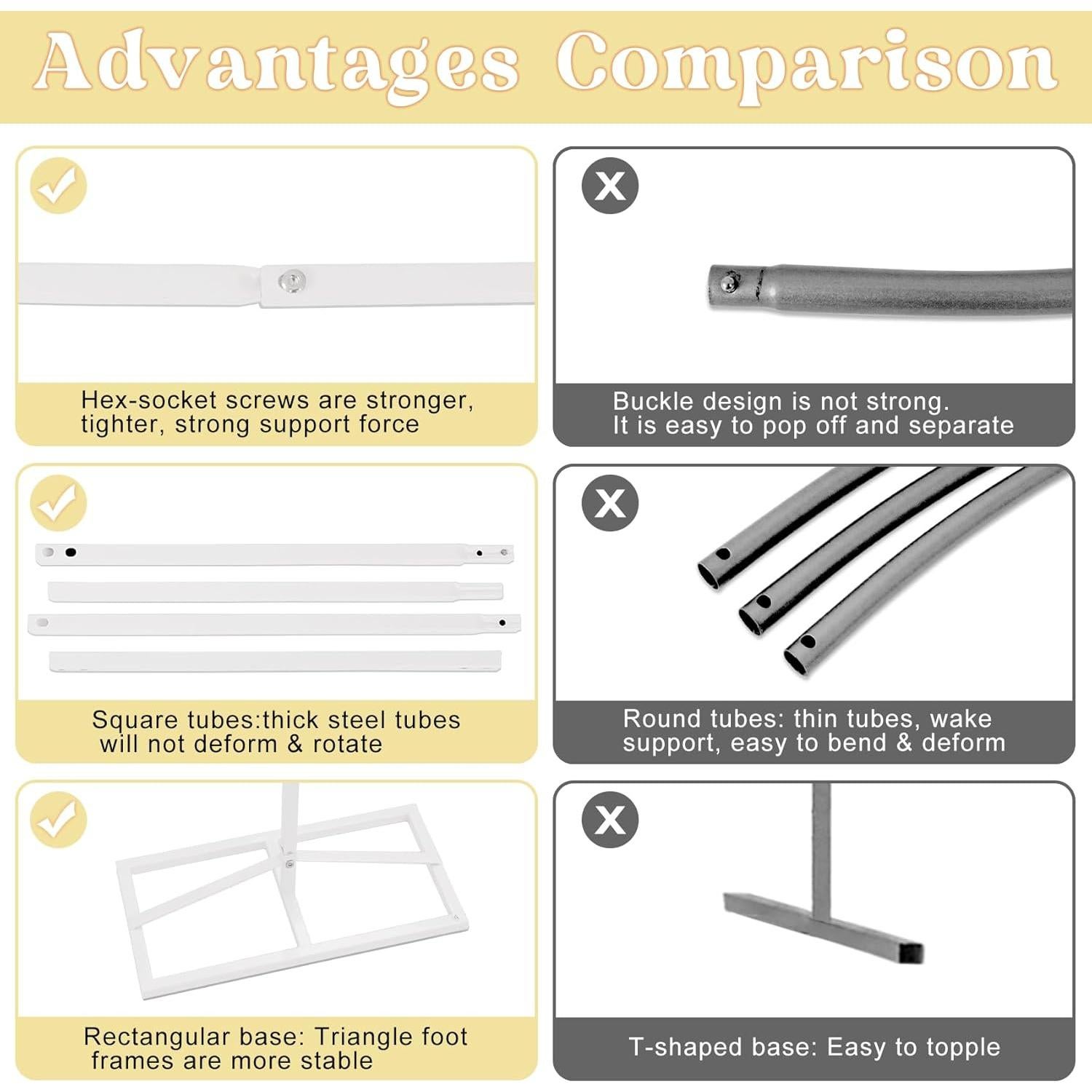 Arco de Boda JALANCY 2.4m x 2.4m Metal Blanco Decoración