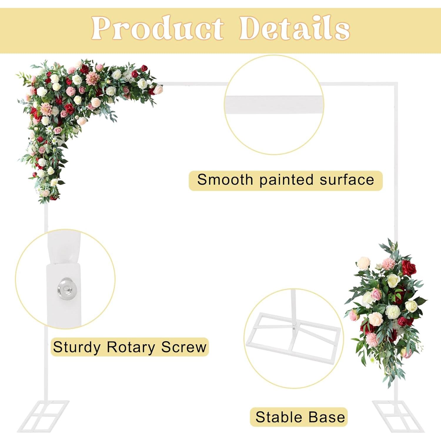 Arco de Boda JALANCY 2.4m x 2.4m Metal Blanco Decoración