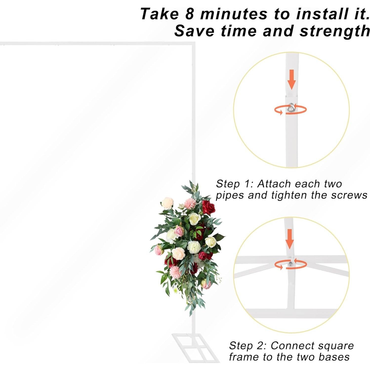 Arco de Boda JALANCY 2.4m x 2.4m Metal Blanco Decoración