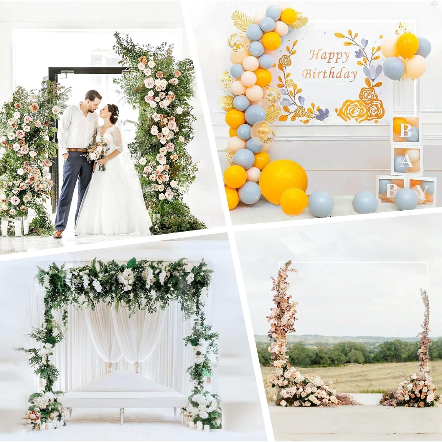 Arco de Boda JALANCY 2.4m x 2.4m Metal Blanco Decoración