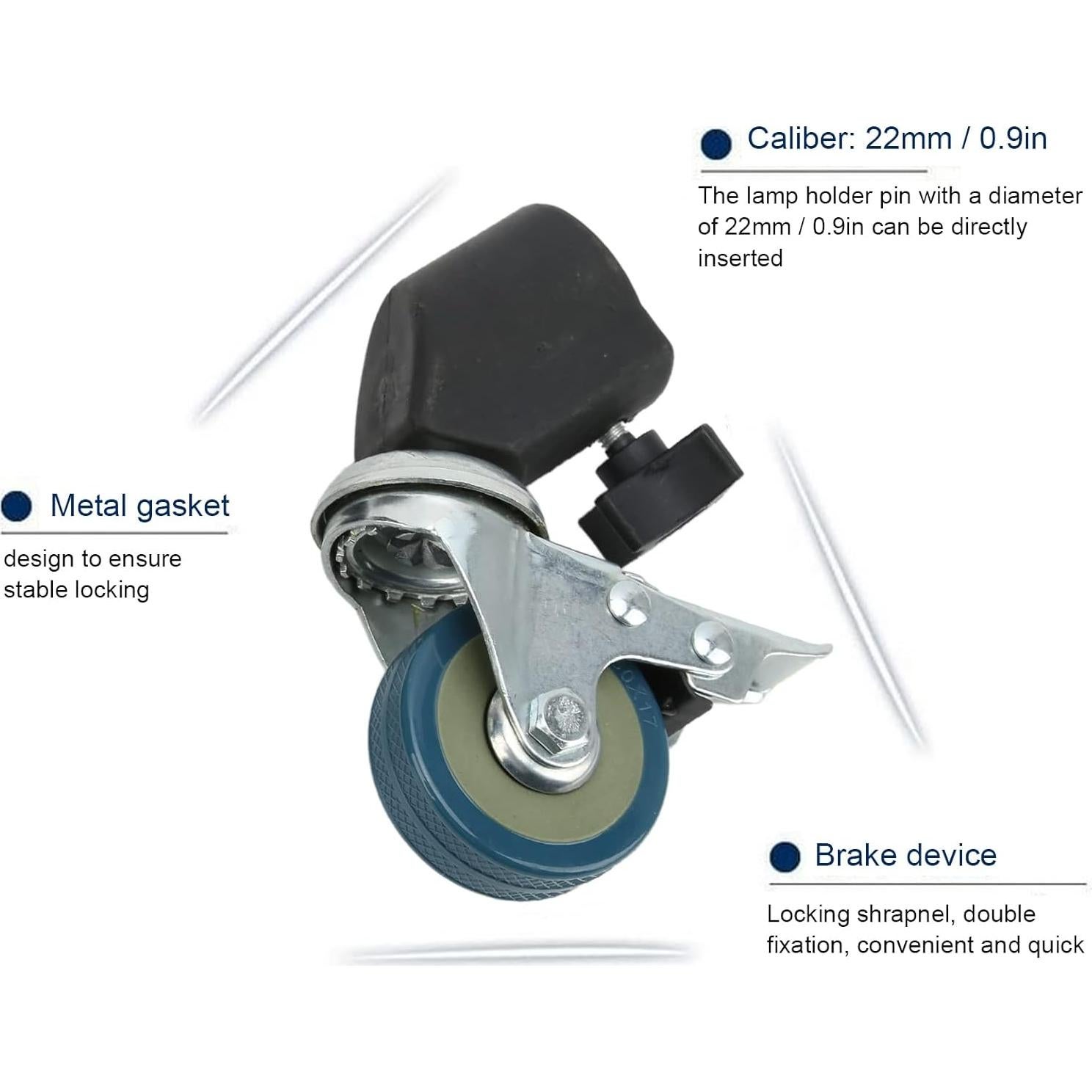 Juego de Ruedas Giratorias Archuu 50mm para Soporte de Luz 3pcs