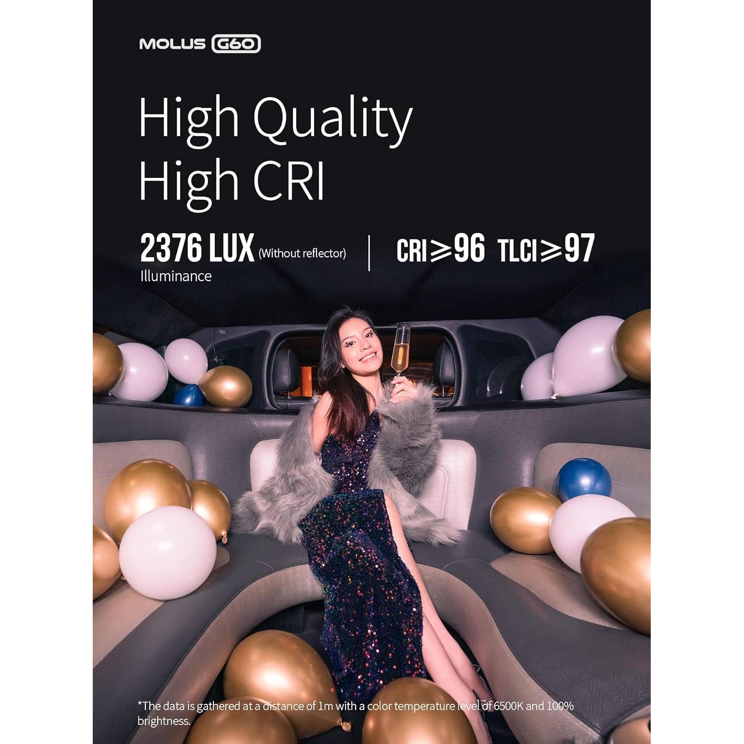 Luz de Video Bi-Color ZHIYUN MOLUS G60 Combo 60W 0.3kg