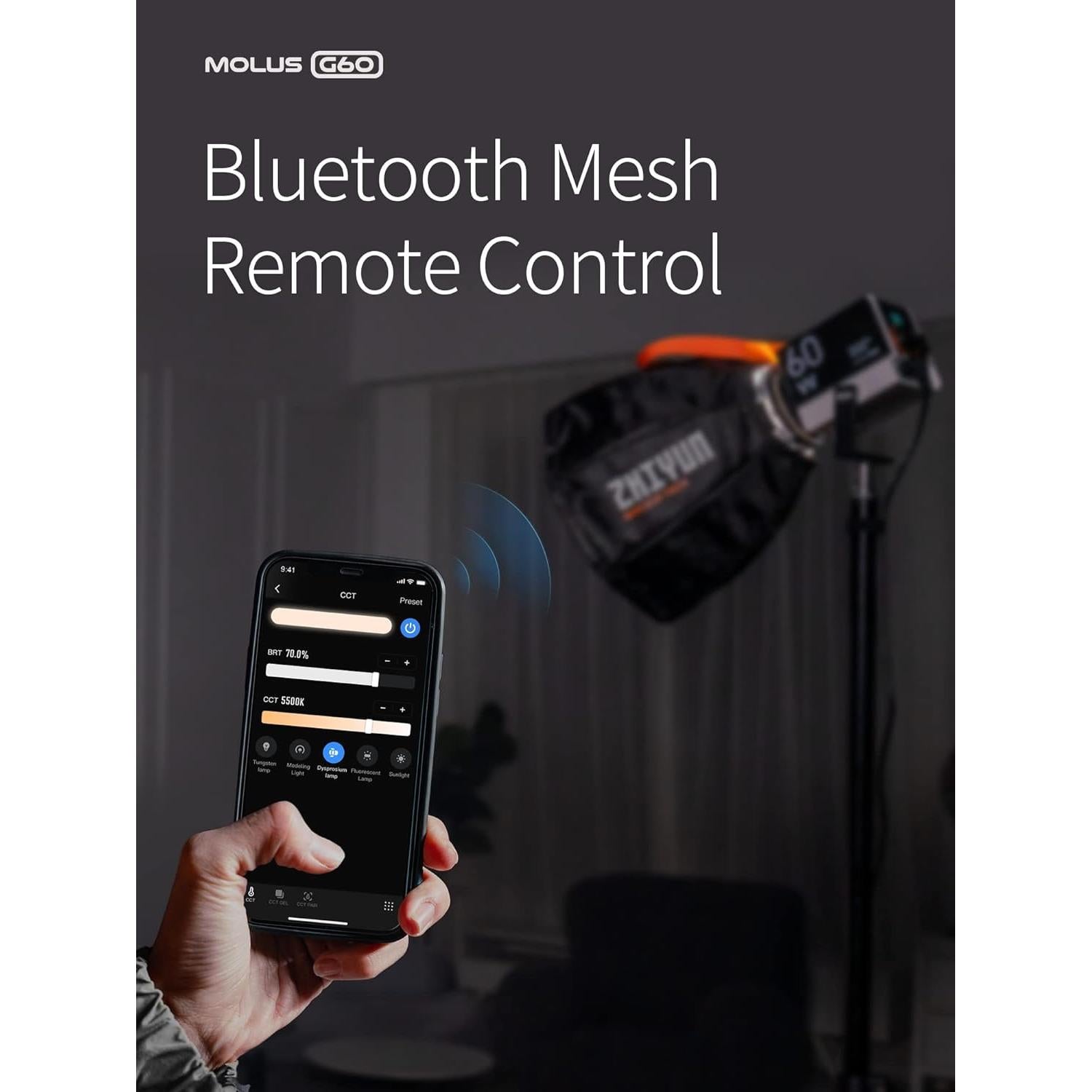 Luz de Video Bi-Color ZHIYUN MOLUS G60 Combo 60W 0.3kg