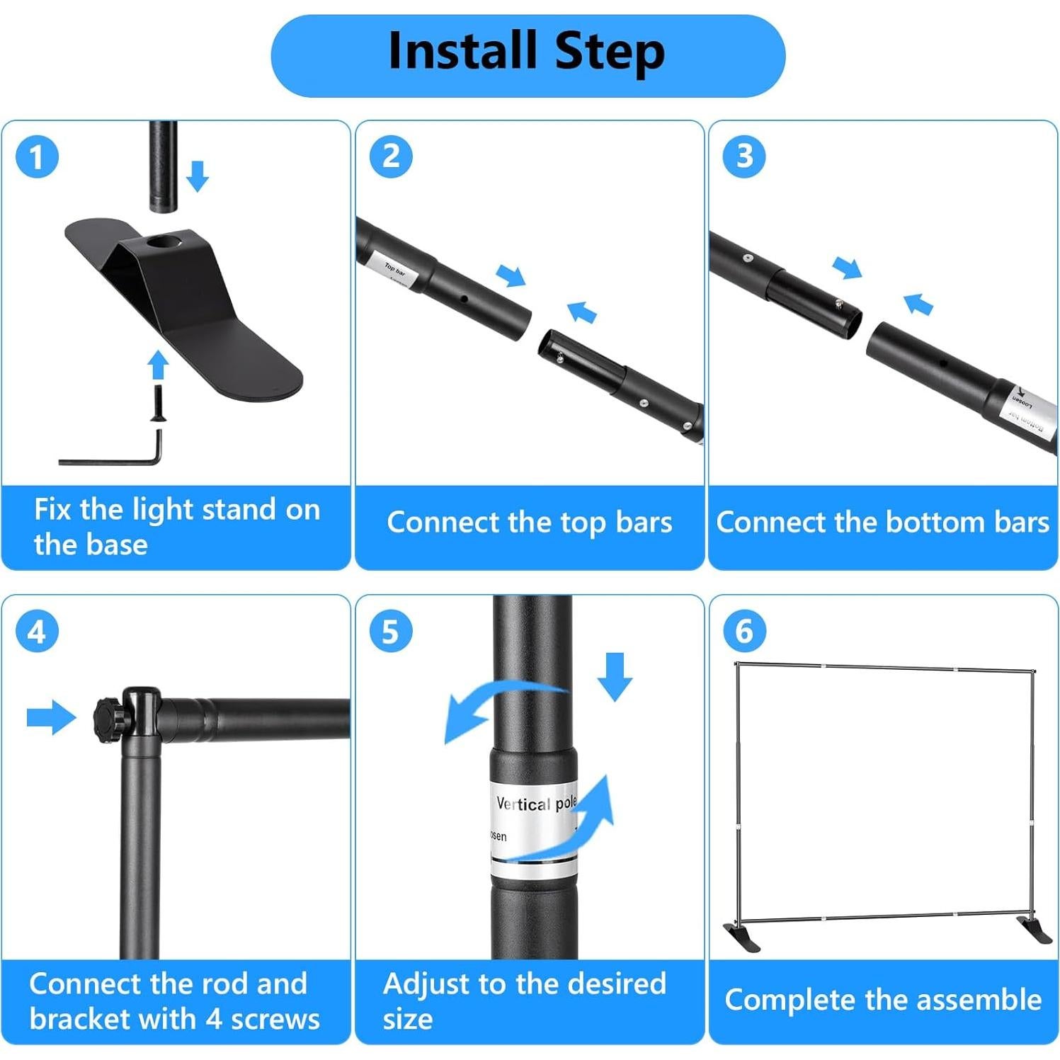 Soporte de Banner Fotográfico SLOW DOLPHIN 3.05x3.05m Ajustable