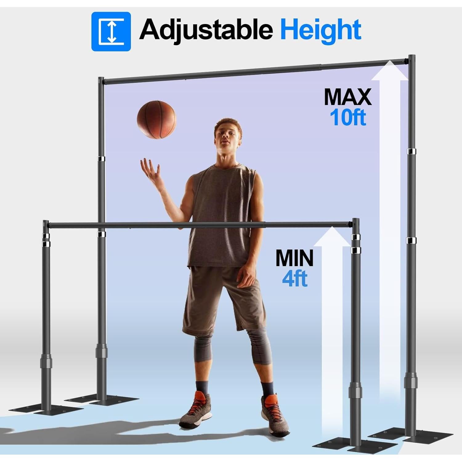 Kit de Soporte de Fondo Ajustable GLOSHOOTING 3.05m Negro