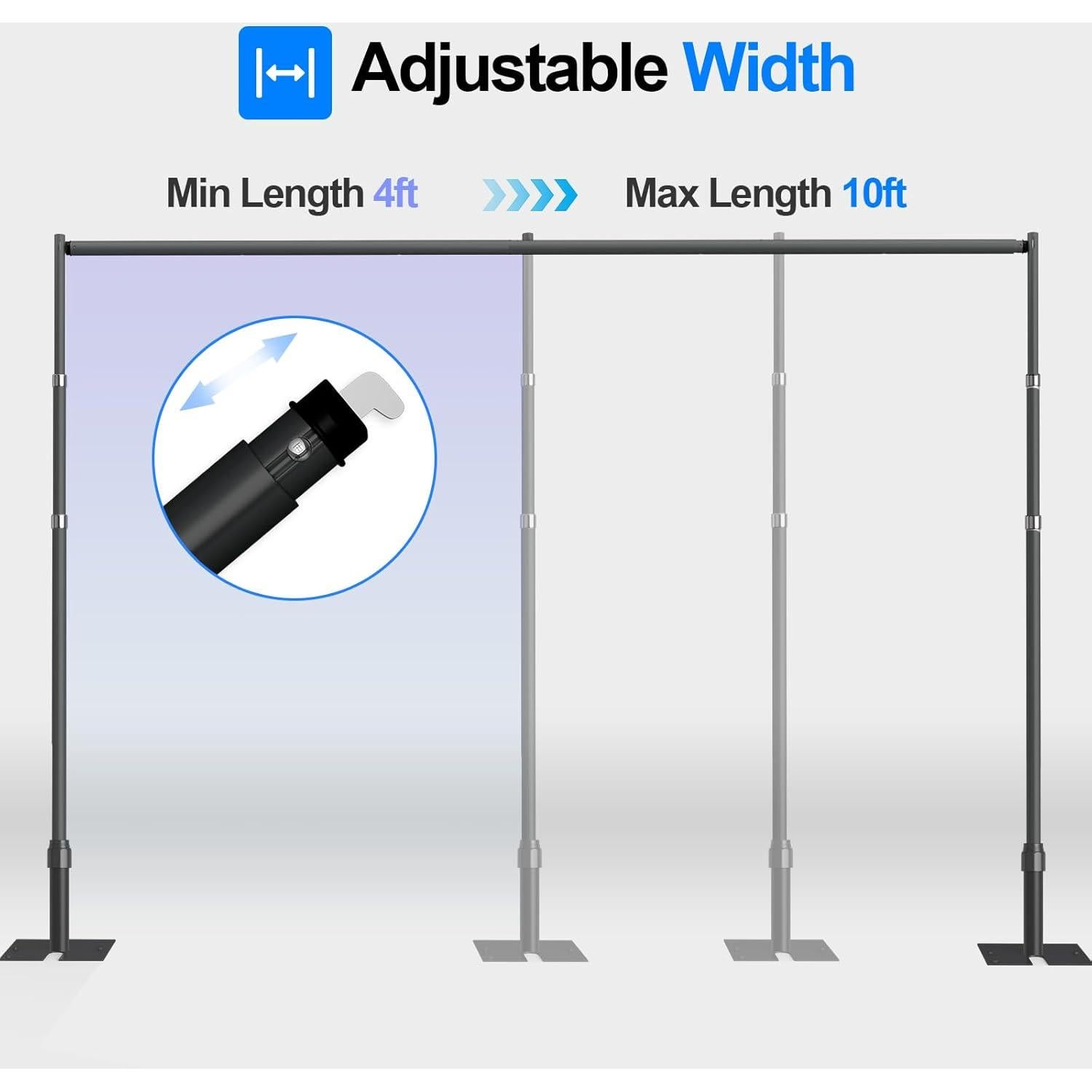 Kit de Soporte de Fondo Ajustable GLOSHOOTING 3.05m Negro