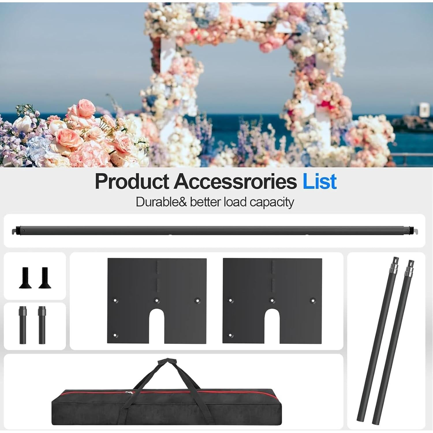 Kit de Soporte de Fondo Ajustable GLOSHOOTING 3.05m Negro