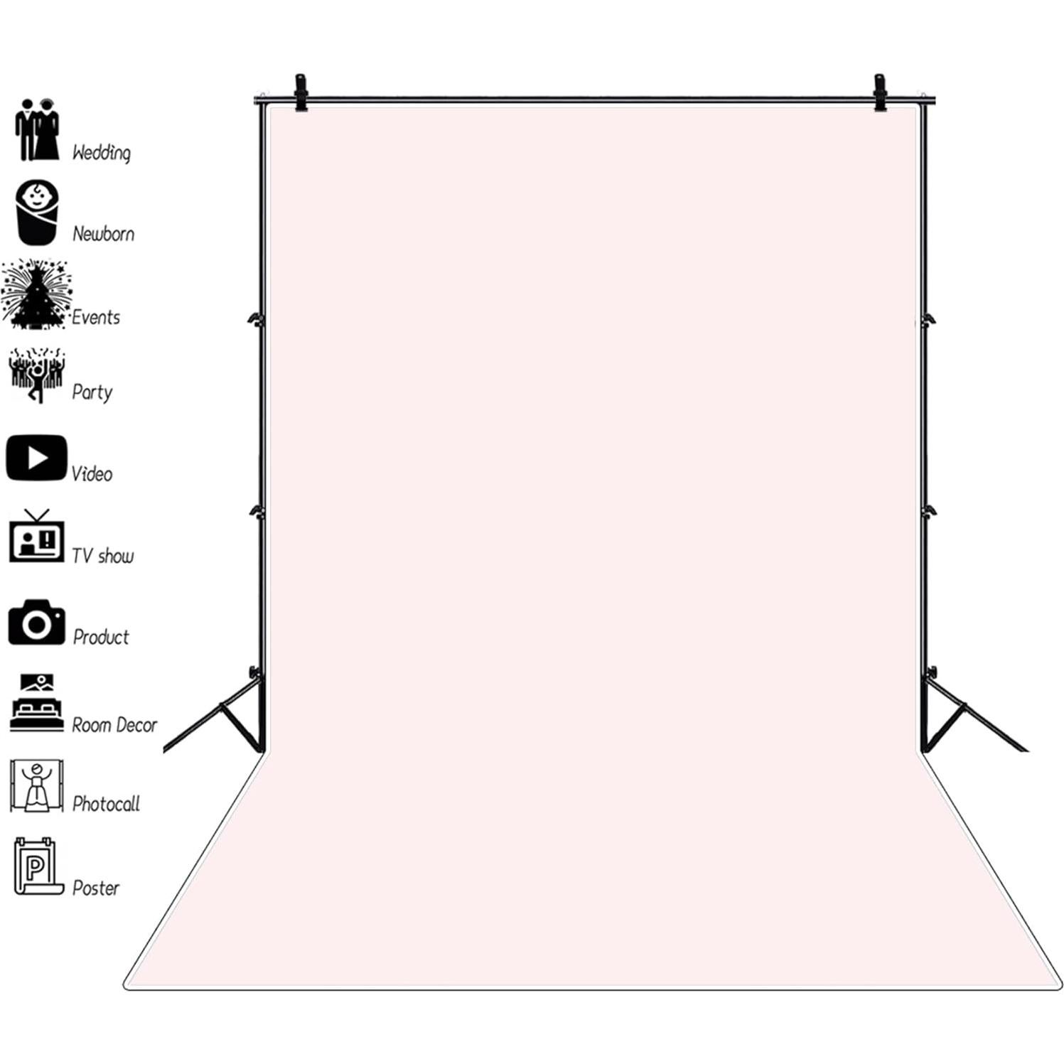 Fondo de Vinilo Rosa Claro 1.8x2.5m Renaiss para Fotografía