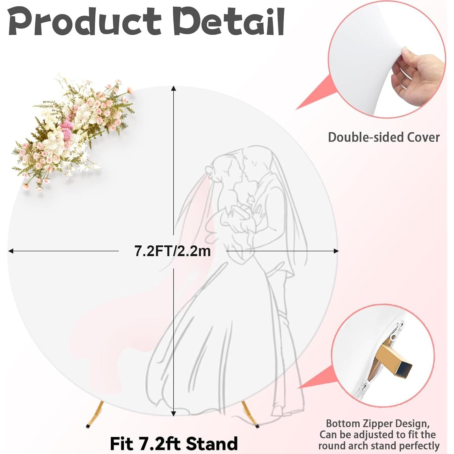 Cubierta de fondo redonda doble cara 2m GUANSEN blanca