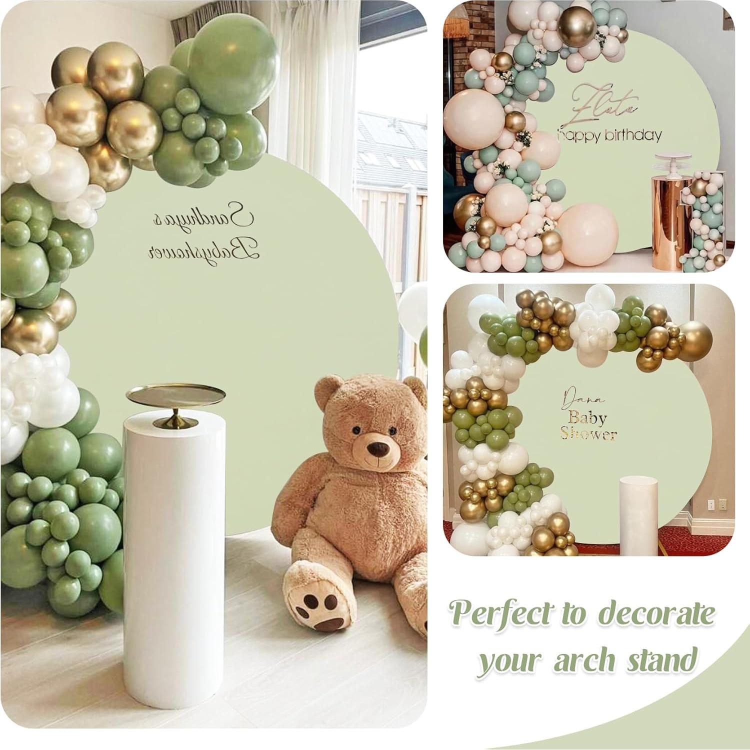 Cubierta de Arco de Boda JALANCY 1.83 m Spandex Verde Salvia